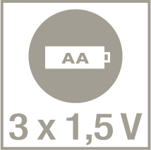 Anvender 3 x AA batterier Anvender 3 x AA batterier